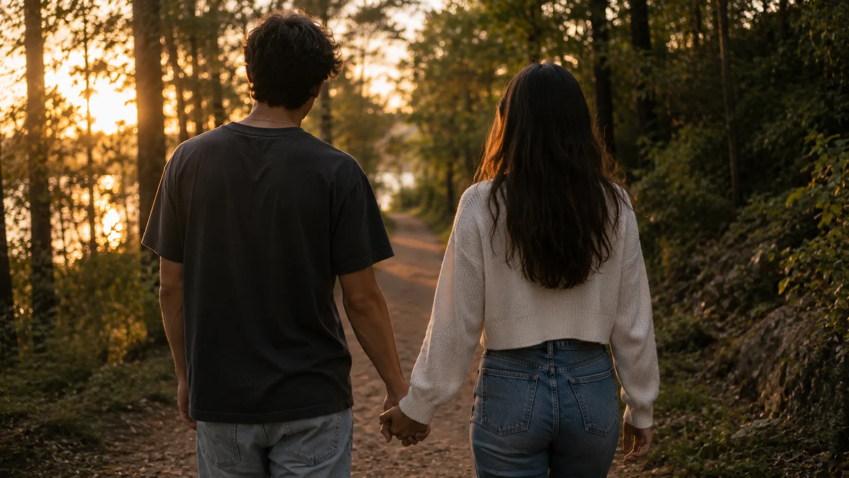 a couple holding hands