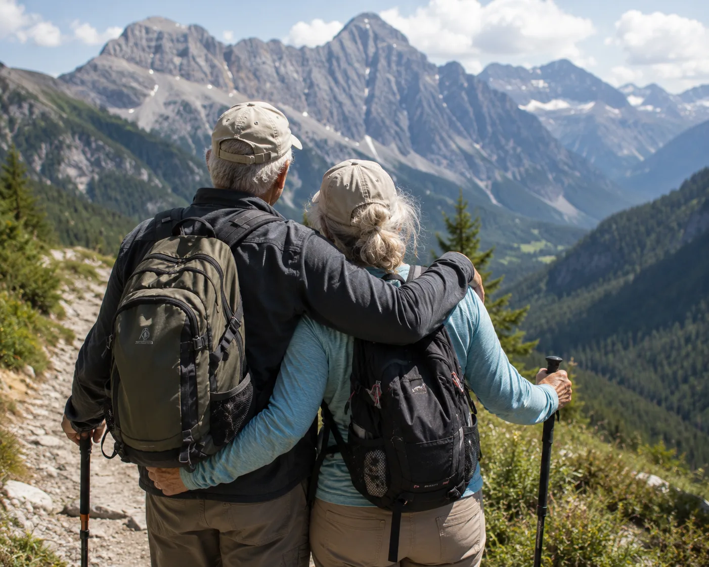 old couple hiking