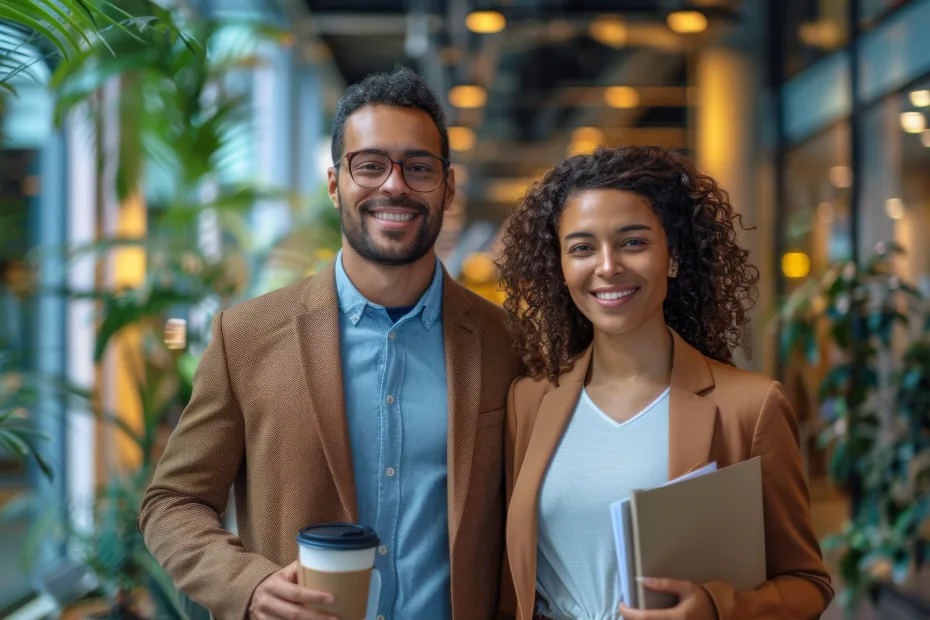 Couple smiling
